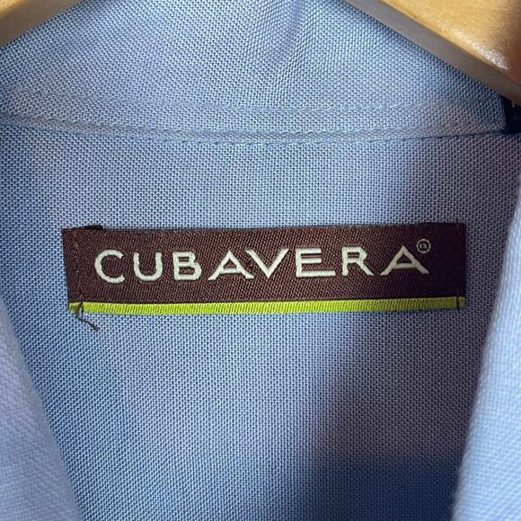 Cubavera Men's Short Sleeve Button-Up Shirt – Size L – Blue Paisley Panel Design - Picture 3 of 10